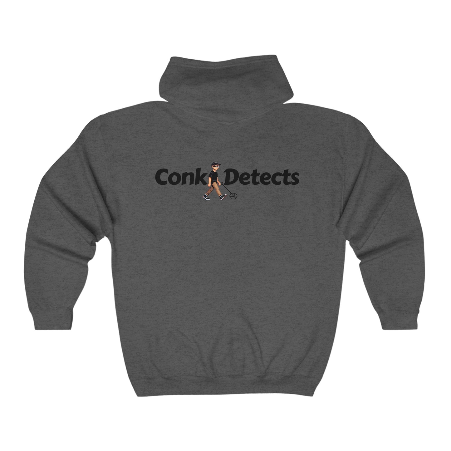 ConkDetects Pixel Josh Unisex Heavy Blend™ Full Zip Hooded Sweatshirt