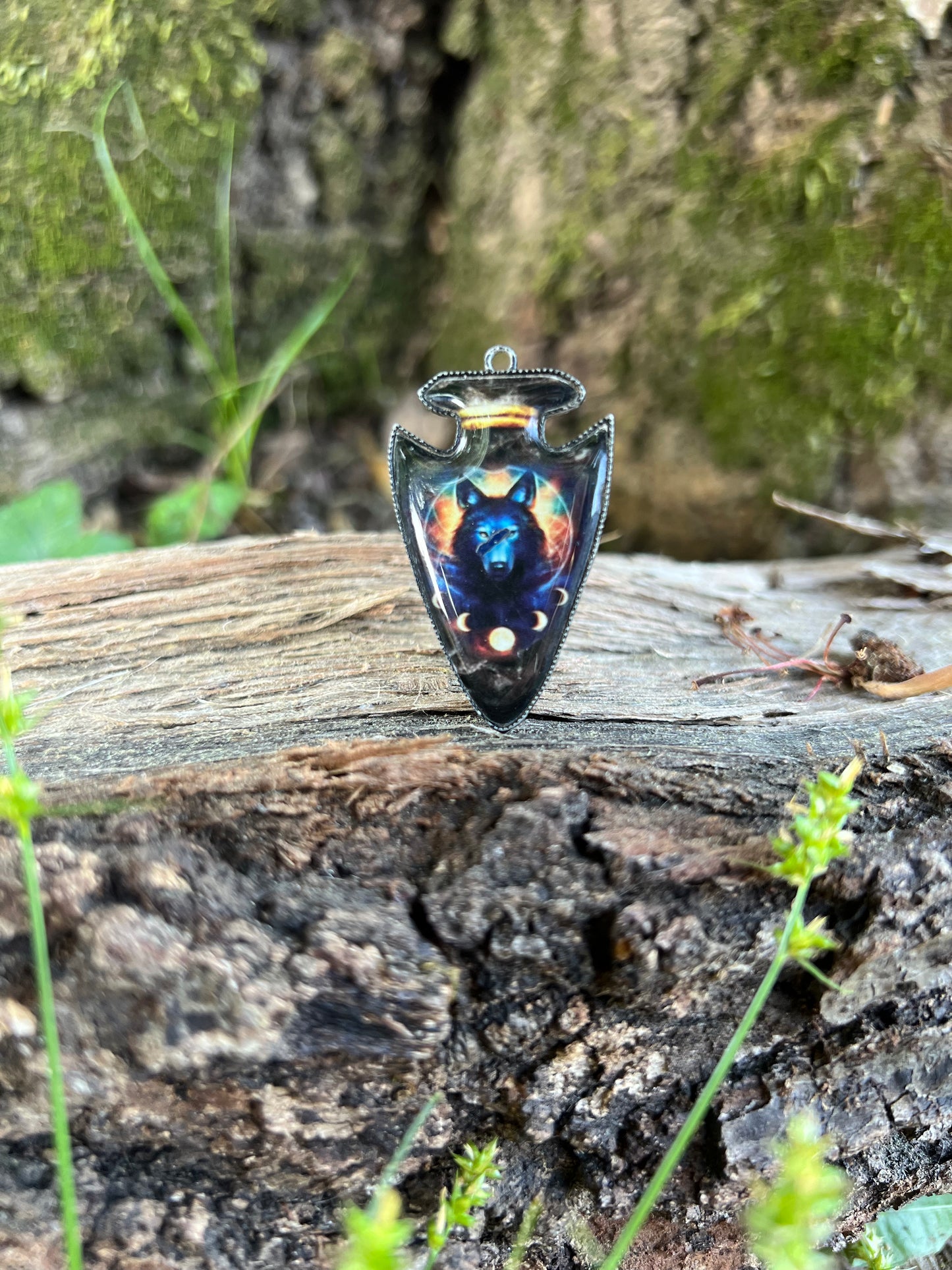 Wolf Arrowhead Pendant #07